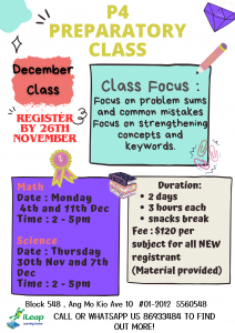 Primary 4 Preparation class