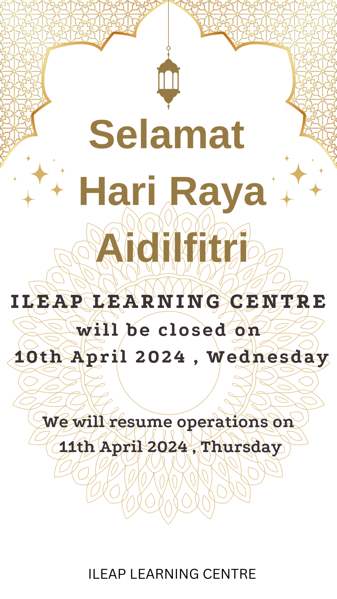 Hari Raya Closure Notice
